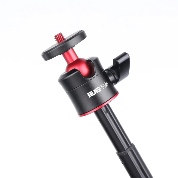 RUIGPRO Çok Fonksiyonlu Katlanabilir Tripod Tutucu Selfie Monopod Çubuk Top Başlıklı Siyah - 4