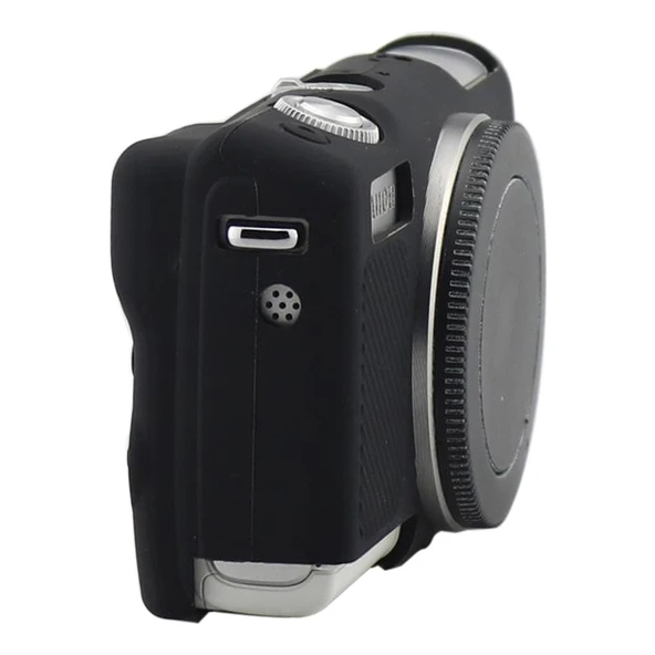 Canon EOS M100 Yumuşak Silikon Koruyucu Kılıf Siyah - 4