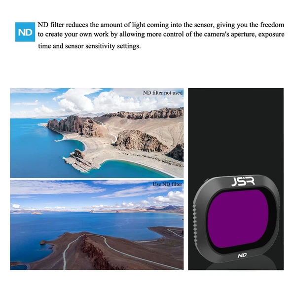DJI Mavic 2 Pro Uyumlu JSR Drone 4'lü ND8 ND16 ND32 ND64 Lens Filtre Seti - 3