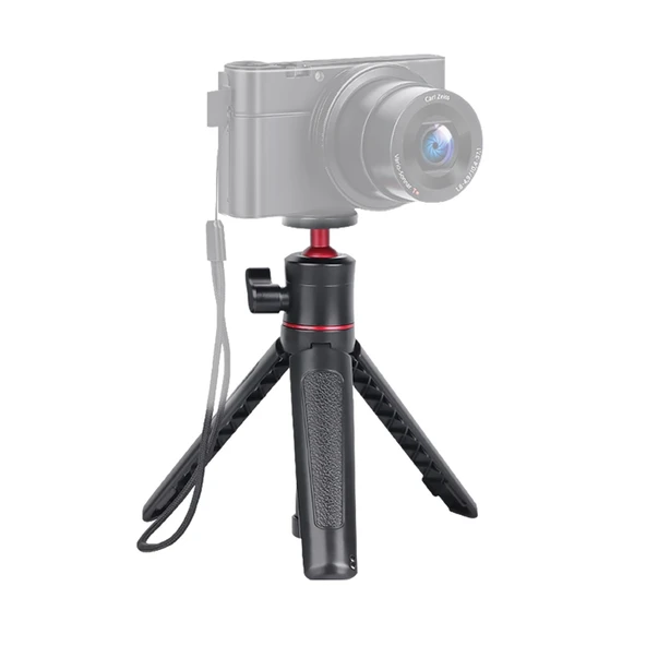 RUIGPRO Çok Fonksiyonlu Katlanabilir Tripod Tutucu Selfie Monopod Çubuk Top Başlıklı Siyah - 6