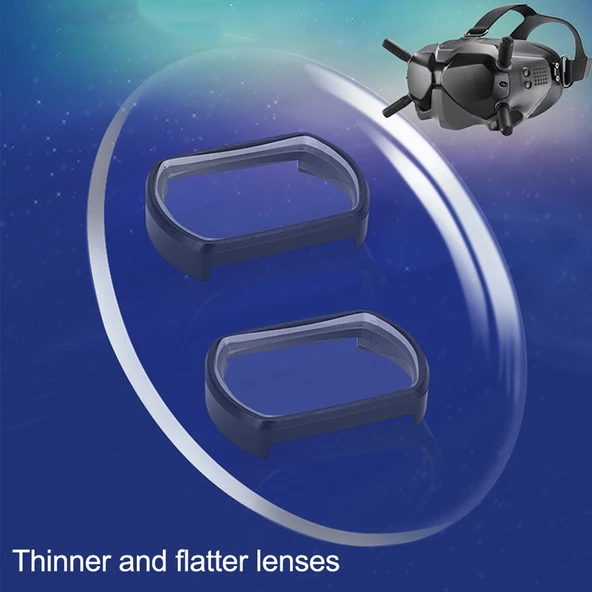 DJI FPV Goggles V2 Uyumlu 550 Derece Miyopi Düzeltici Asferik Lens 2'li Set - 6