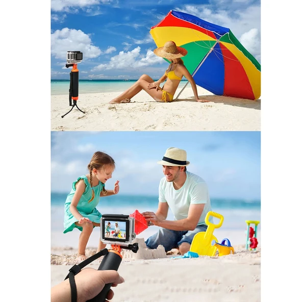 Ayarlanabilir Kayışlı ve Tripod Tutuculu Su Üstü Tutacağı - GoPro Insta360 DJI Uyumlu - 8