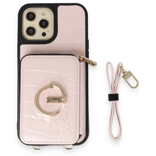 İPhone 13 Pro Max Uyumlu 3 Parça Çanta Cüzdan Askılık Set Kılıf - 3