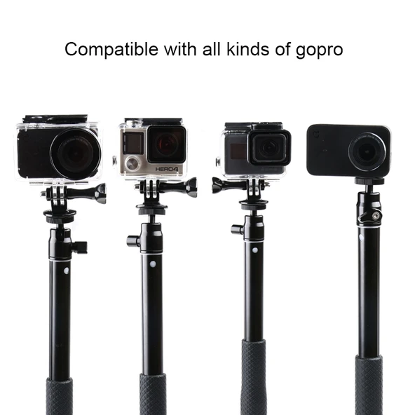 30-93cm Uzunluk Ayarlı Katlanabilir Tripod Tutucu Çok Fonksiyonlu Selfie Çubuğu Monopod GoPro Insta360 DJI ve Diğer Aksiyon Kameraları için - 10