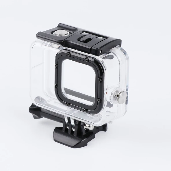 GoPro HERO8 Black Su Geçirmez Kılıf 45m Derinlik Şeffaf Temel Montaj ve Vida - 2