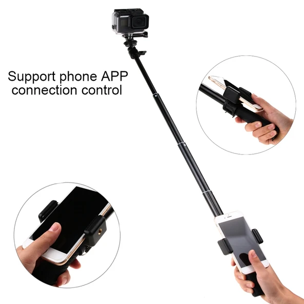 30-93cm Uzunluk Ayarlı Katlanabilir Tripod Tutucu Çok Fonksiyonlu Selfie Çubuğu Monopod GoPro Insta360 DJI ve Diğer Aksiyon Kameraları için - 6
