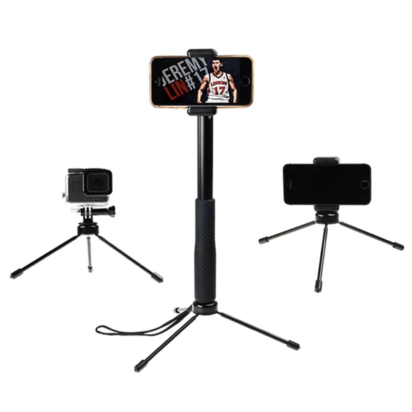 30-93cm Uzunluk Ayarlı Katlanabilir Tripod Tutucu Çok Fonksiyonlu Selfie Çubuğu Monopod GoPro Insta360 DJI ve Diğer Aksiyon Kameraları için - 5