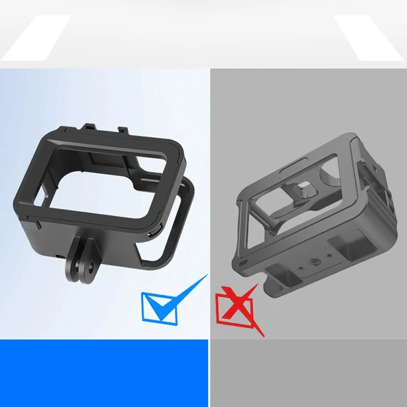 RUIGPRO GoPro HERO8 Black Standart Sınır PC ABS Çerçeve Koruyucu Kılıf Siyah - 6
