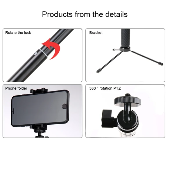 30-93cm Uzunluk Ayarlı Katlanabilir Tripod Tutucu Çok Fonksiyonlu Selfie Çubuğu Monopod GoPro Insta360 DJI ve Diğer Aksiyon Kameraları için - 9