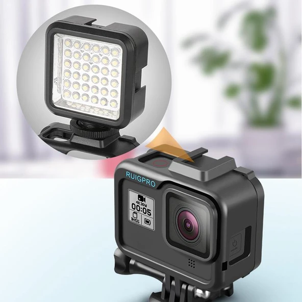 RUIGPRO GoPro HERO8 Black Standart Sınır PC ABS Çerçeve Koruyucu Kılıf Siyah - 4