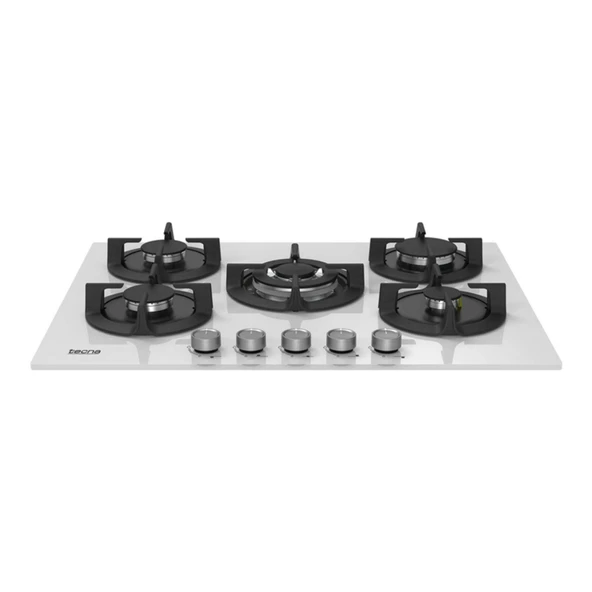 Tecna 8481 5 Gözlü 70 cm Döküm ızgara Beyaz Ankastre Ocak - 2