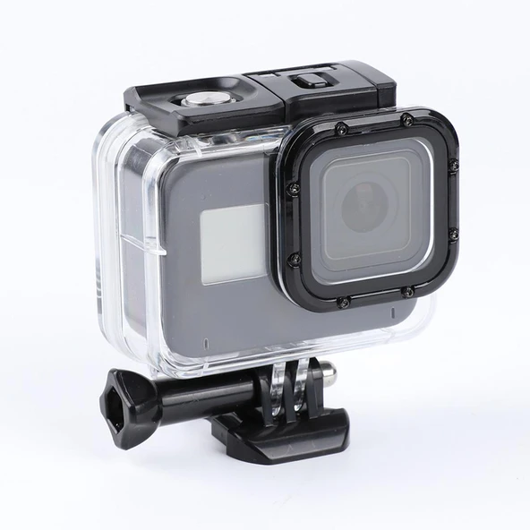 GoPro HERO8 Black Su Geçirmez Kılıf 45m Derinlik Şeffaf Temel Montaj ve Vida