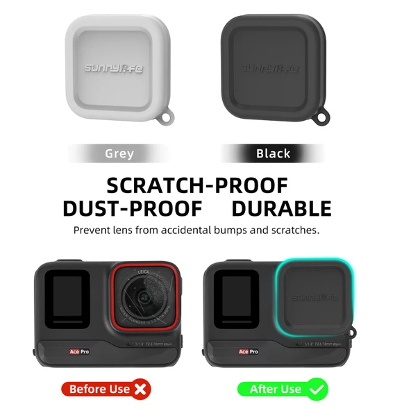 Insta360 Ace Ace Pro Siyah Silikon Lens Kapağı Koruyucu - 5