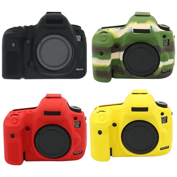 Canon EOS 5DS Yumuşak Silikon Koruyucu Kılıf Kamuflaj - 2