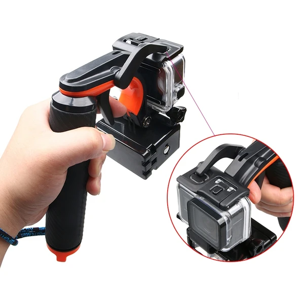 GoPro HERO7 6 5 Siyah Dalış İçin Ayarlanabilir Kaybolma Önleyici Kayışlı Shutter Tetikleyici ve Yüzen El Tutamağı - 5