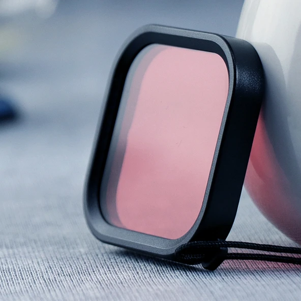 GoPro HERO8 Black İçin Kare Kasa Dalış Renkli Lens Filtresi Pembe