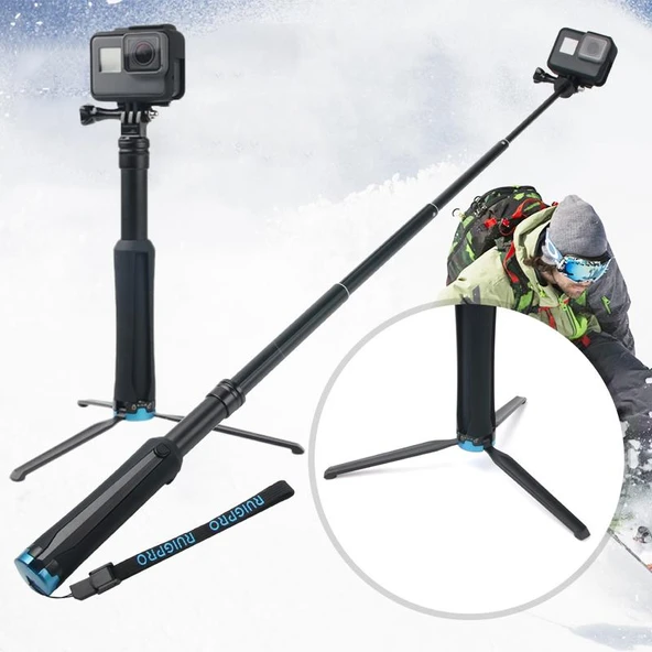 Katlanabilir Taşınabilir Tripod Selfie Monopod Çubuğu RUIGPRO Modeli 23.5-81 cm