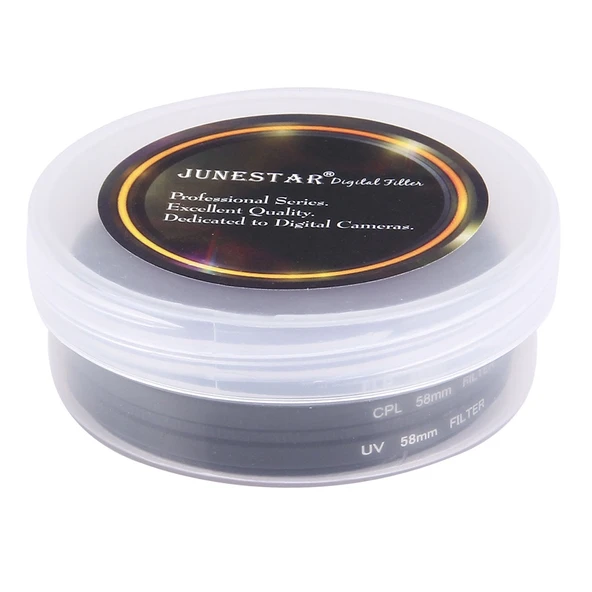 Junestar 3 in 1 Profesyonel 58mm Lens Filtresi CPL UV FLD Mor GoPro Xiaomi Xiaoyi Yi Spor Kamera - 5