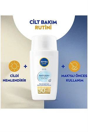 Nivea Sun Hafif Dokulu Güneş Koruyucu Yüz Kremi 50SPF 40 ml - Resim 2