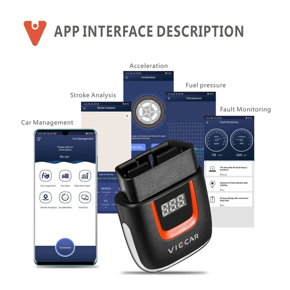 Viecar VP002 Mini OBD Arıza Tespit Cihazı V1.5 WiFi Bağlantılı - 7
