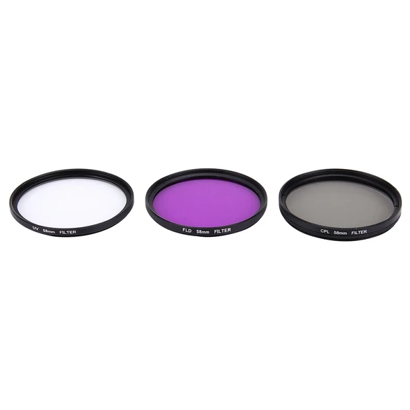 Junestar 3 in 1 Profesyonel 58mm Lens Filtresi CPL UV FLD Mor GoPro Xiaomi Xiaoyi Yi Spor Kamera - 2