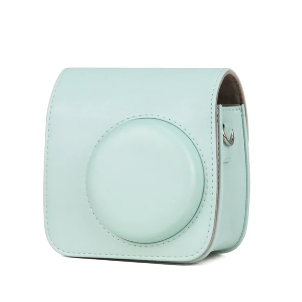 Fujifilm Instax Mini 7 Plus Retro Tam Vücut PU Deri Kamera Çantası Bebek Mavisi - 3
