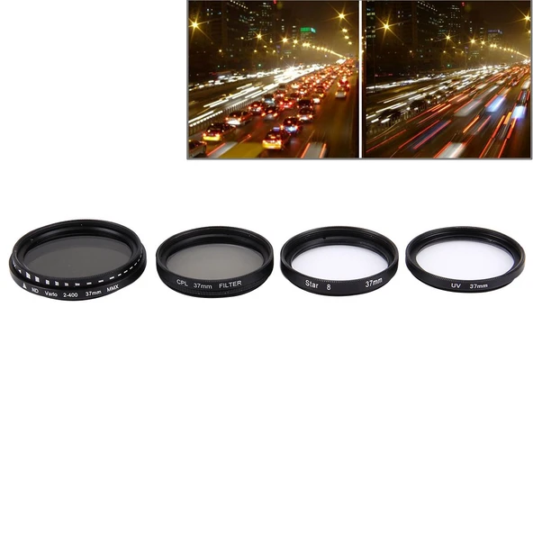 Junestar 4 in 1 Profesyonel 37mm Lens Filtresi GoPro ve Xiaomi Xiaoyi Yi Spor Kamera için - 2
