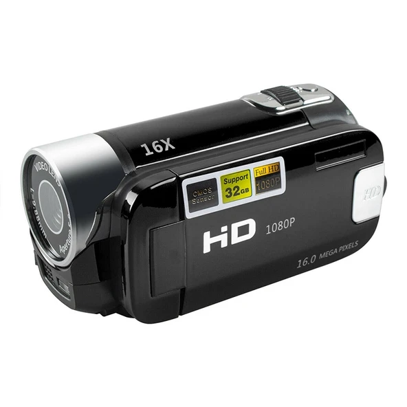 16X Dijital Zoomlu HD 16 Megapiksel Ev ve Seyahat DV Kamera Siyah EU Priz - 3