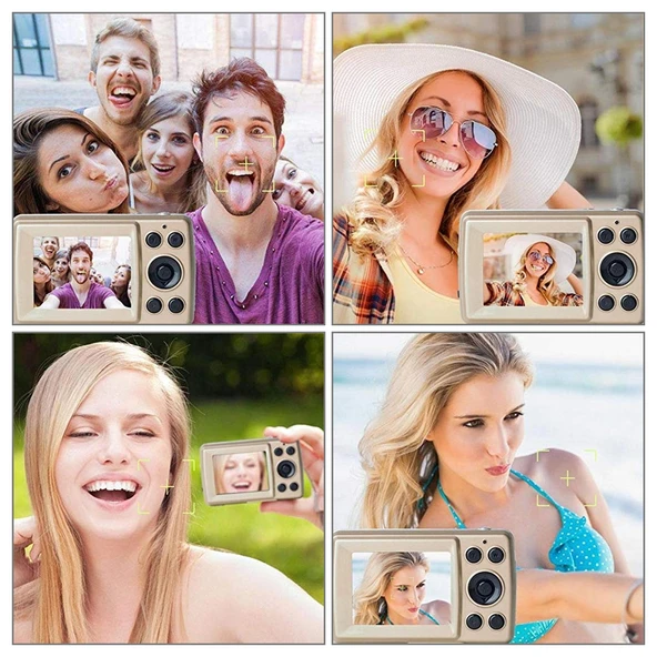 16 MP Dijital Video Kamera Kaydedici 1280x720P HD 4X Dijital Zoom 2.4 inç TFT Ekran Altın Renk - 9