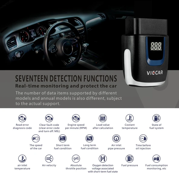 Viecar VP003 Mini OBD Arıza Tespit Cihazı USB ve Type-C Arayüz Bluetooth V2.2 - 4