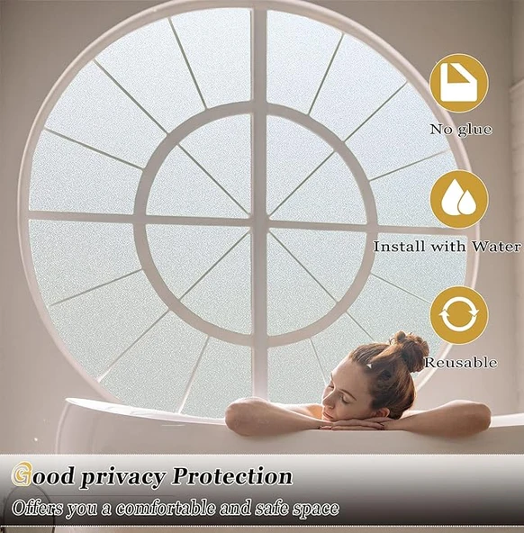 UV Engelleyici Buzlu Cam Filmi 3 Metre x 45 Cm. - Resim 2