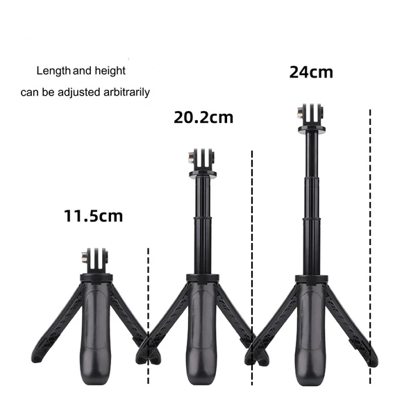 Çok Fonksiyonlu Katlanabilir Tripod Tutucu Selfie Monopod Çubuğu Mavi 12-23cm - 5