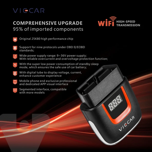 Viecar VP002 Mini OBD Arıza Tespit Cihazı V1.5 WiFi Bağlantılı - 5