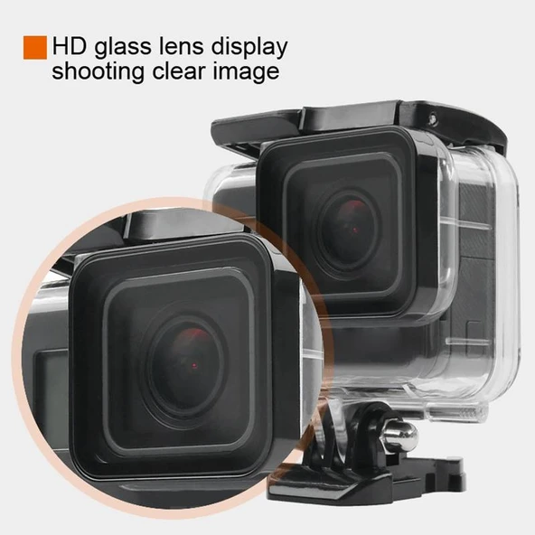 GoPro Yeni HERO HERO6 HERO5 Uyumlu 45m Su Geçirmez Koruyucu Kılıf Şeffaf Dokunmatik Ekran Arka Kapaklı - 6