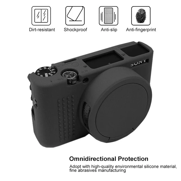 Sony ZV-1 Kamera için Turuncu Yumuşak Silikon Koruyucu Kılıf - 3