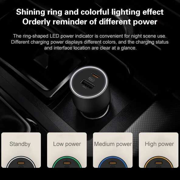 Xiaomi CC07ZM 100W Çift Portlu USB ve USB-C Hızlı Araç Şarj Cihazı - 10