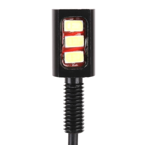 Araç ve Motosiklet Plaka Lambası 1 Çift DC12V 0.4W 3 LED SMD-5630 Beyaz Işık 27cm Kablo - 4