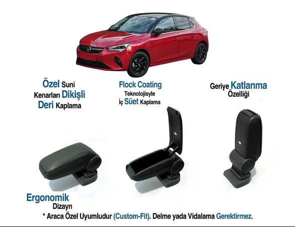 CORSA F ARACA ÖZEL KOL DAYAMA VİDASIZ KOLÇAK 2022 2023 2024