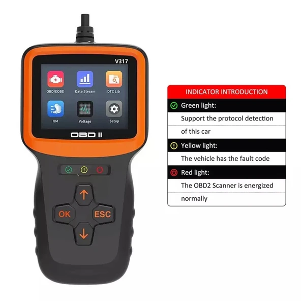V317 Model OBD2 Arıza Tespit Cihazı ELM327 Kod Okuyucu - 3