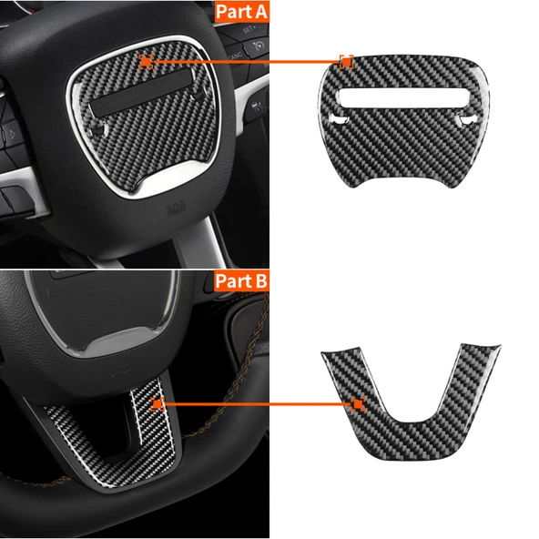 Dodge Challenger 2015 ve Sonrası Sol Direksiyon Karbon Fiber Direksiyon Logosu ve Çene Dekoratif Sticker Seti 2 Parça - 8