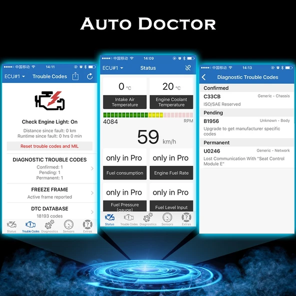 Mini Bluetooth 40 ELM327 OBD Araba Arıza Teşhis Cihazı Güç Anahtarlı - 8