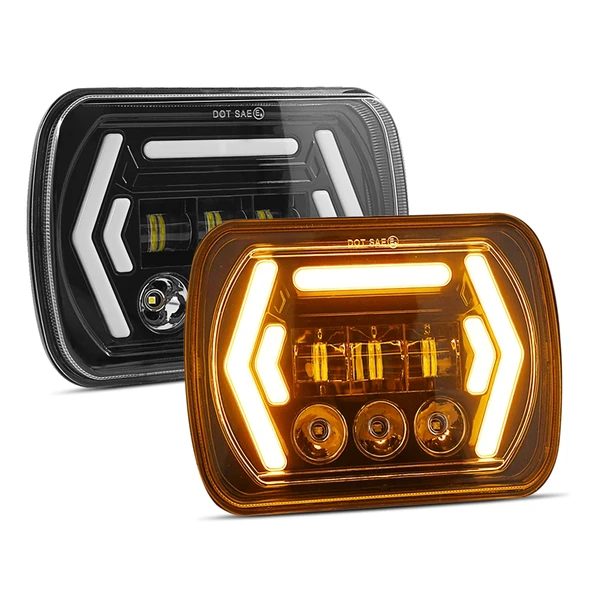Jeep Wrangler 7 Inç Kare LED Far Modifikasyon Aksesuarı DC9-30V - 2