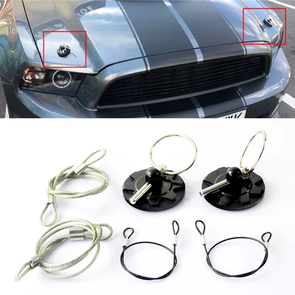 Evrensel Siyah Alüminyum Motor Kaputu Kilit Kapağı XH-6049