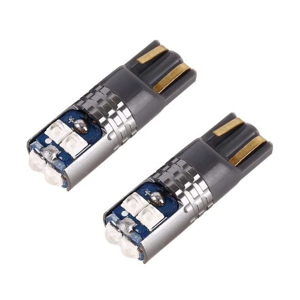 2 Adet T10 W5W 168 Araç Plaka Lambası 12-24V 1.8W 6000K 140LM 4 LED SMD-3030 Mavi Işık