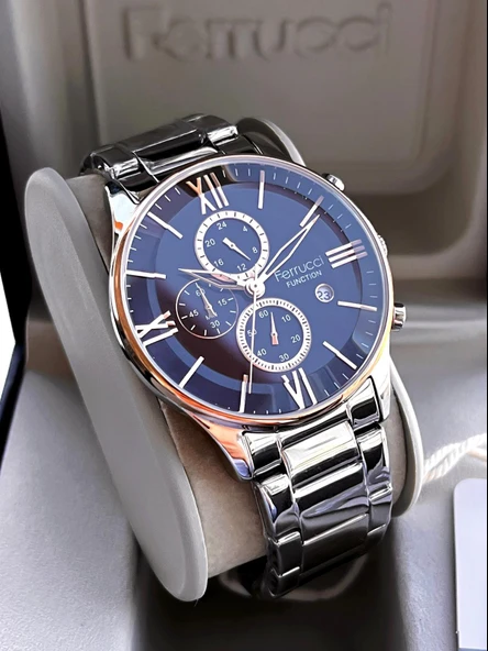 Ferrucci 2 Yıl Garantili Çelik Kordon İç Kadran Özellikleri Aktif 3 Atm Erkek Kol Saati EF.14079.02 - Resim 6