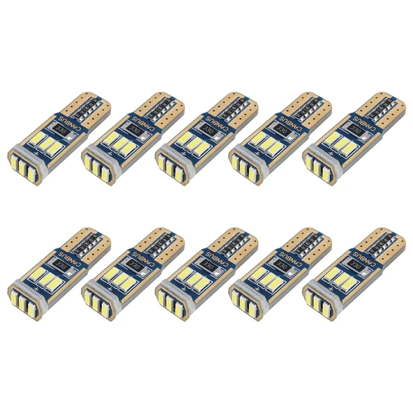 10lu T10 Araç İç Aydınlatma Ampulü DC12V 1.7W 6000K 110LM 9 LED SMD-4014 Dekoderli - 2