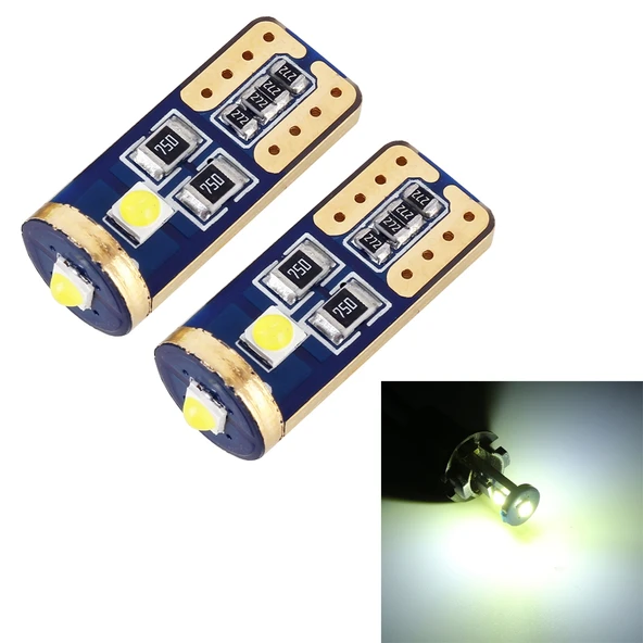 Araç Plaka Lambası 2 Adet T10 W5W 168 194 DC12V 1.2W 6000K 85LM 3 LED SMD-3030