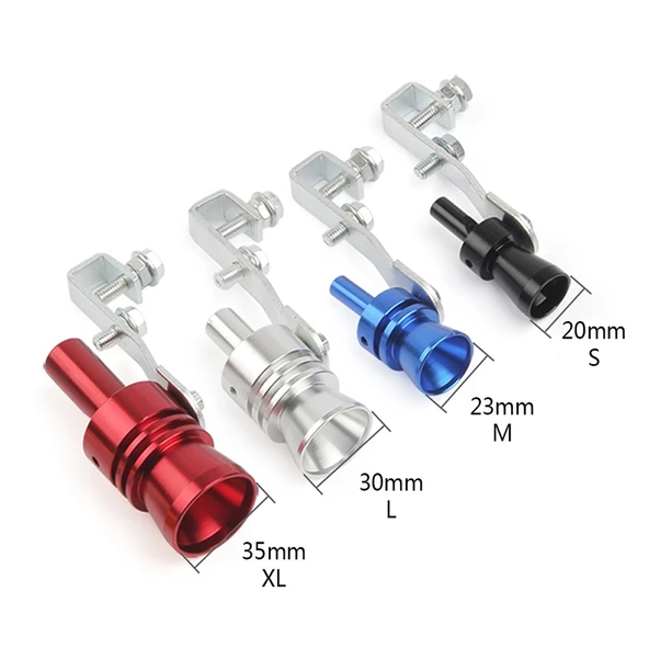 Evrensel Alüminyum Turbo Ses Egzoz Susturucu Düdüğü Kırmızı 35mm XL - 6