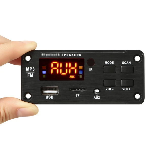 Araba 12V Renkli Ekran Bluetooth 50 MP3 Çalar Dekoder Kart FM Radyo TF Kart USB 35mm AUX Kumandalı - 5