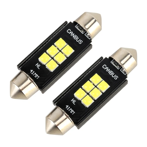 2 Adet 41mm DC12V 2.5W 6000K 170LM 6 LED SMD-3030 Araba Okuma Lambası Kubbe Işığı - 2